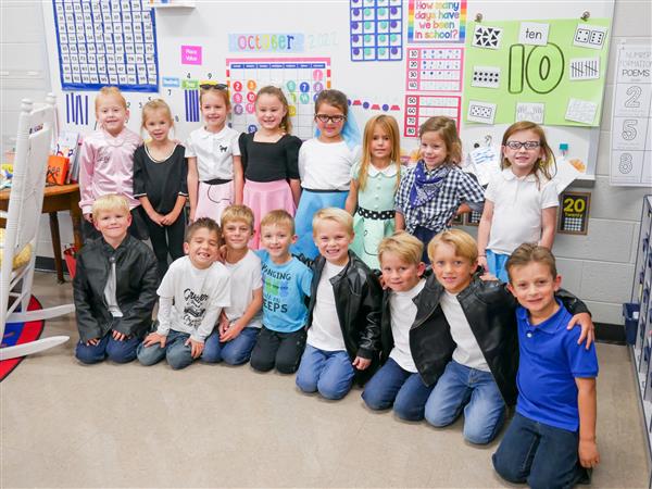 Students dressed up for the 50th day of school.